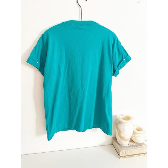 Vintage Western Turquoise Fringe Hazelwoods Size Medium T Shirt - Picture 6 of 13